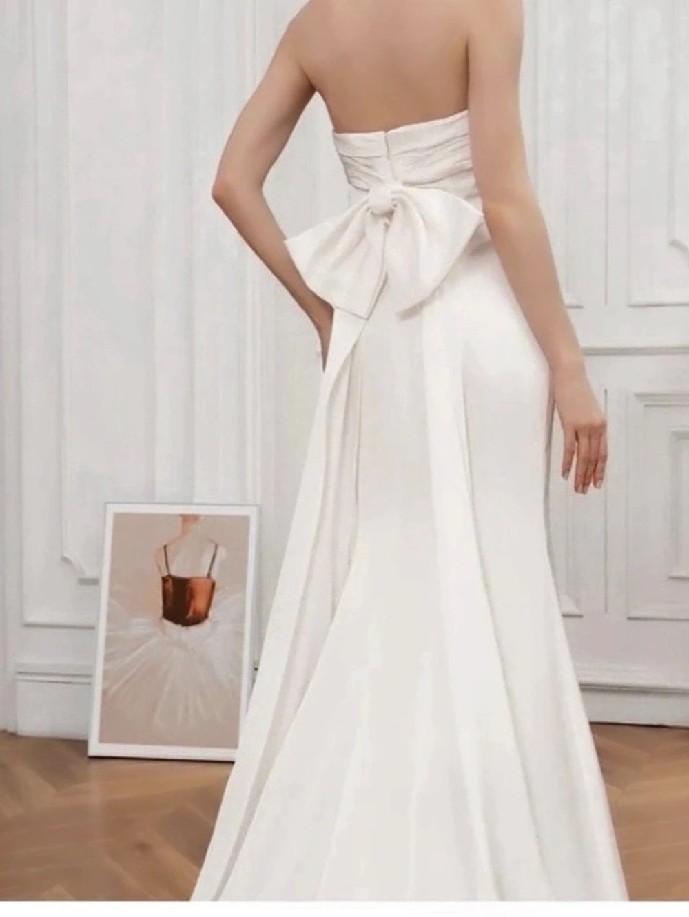 Strapless Ruched Bodice Wedding Gown in Ivory